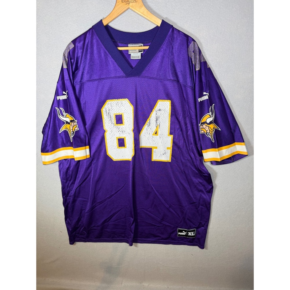 Vintage Puma Minnesota Vikings Randy Moss 84 Jersey Purple XL P701A Made in USA